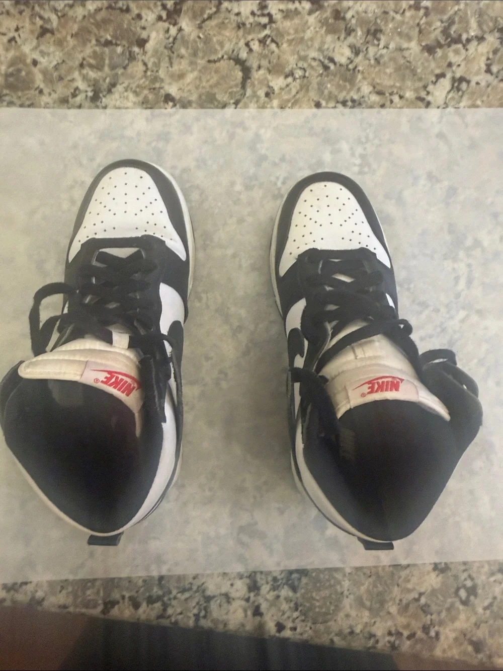 Nike  Black and White Mid-Top Sneakers